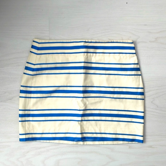 J. Crew Factory Pink and Red Striped A-Line Skirt. NWT. Size 6